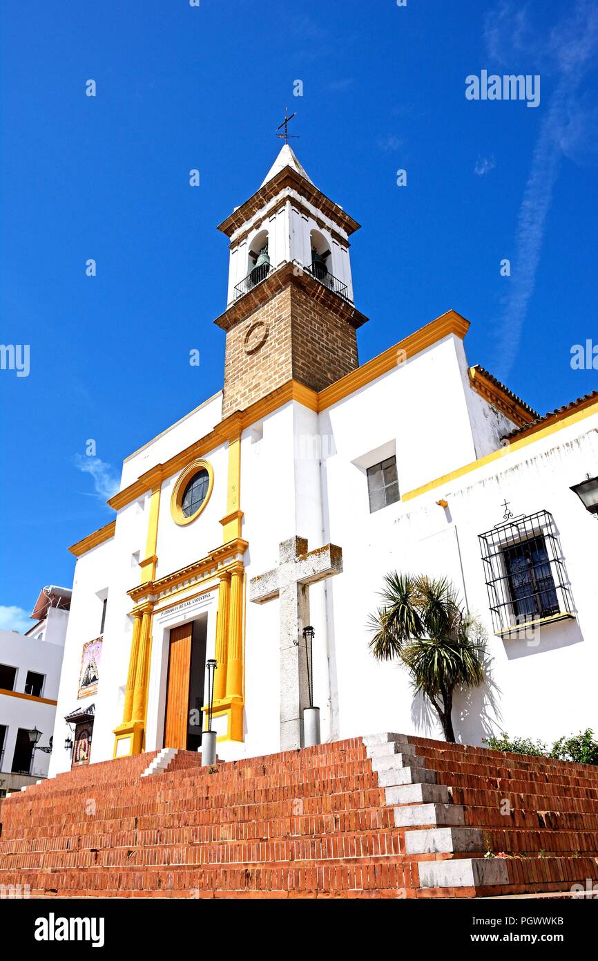Front view of the Las Angustias Parish church (Parroquia De Nuestra