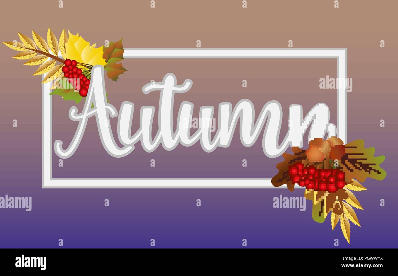 Seasonal autumn time card, vector illustration Stock Vector Image & Art ...