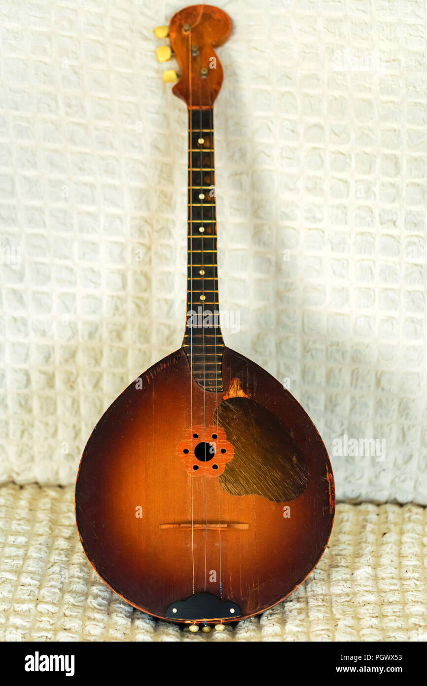 Close up of old musical instrument mandolin Stock Photo