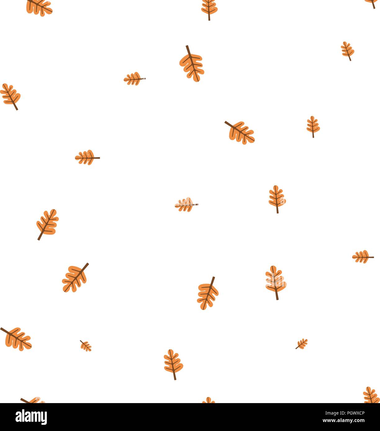 Oak leaf orange pattern seamless. Vector illustration. Isolated white ...