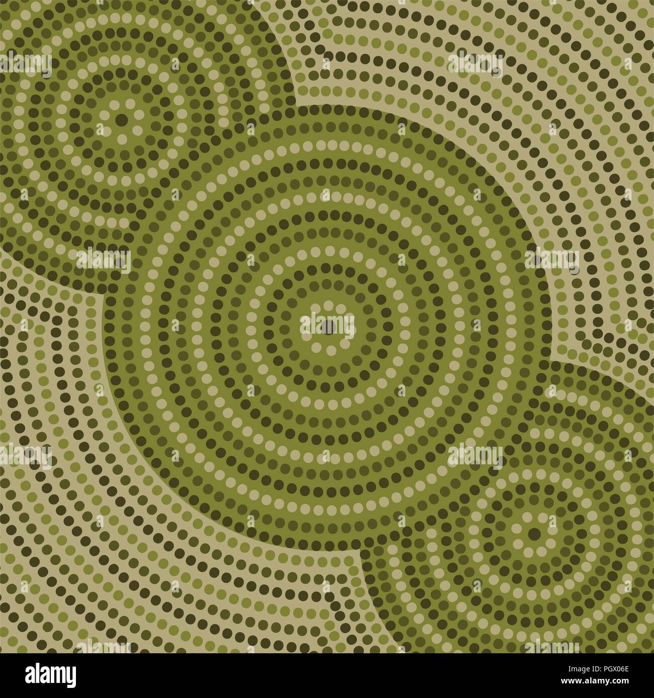 Riverbank abstract Aboriginal dot painting in vector format Stock Vector