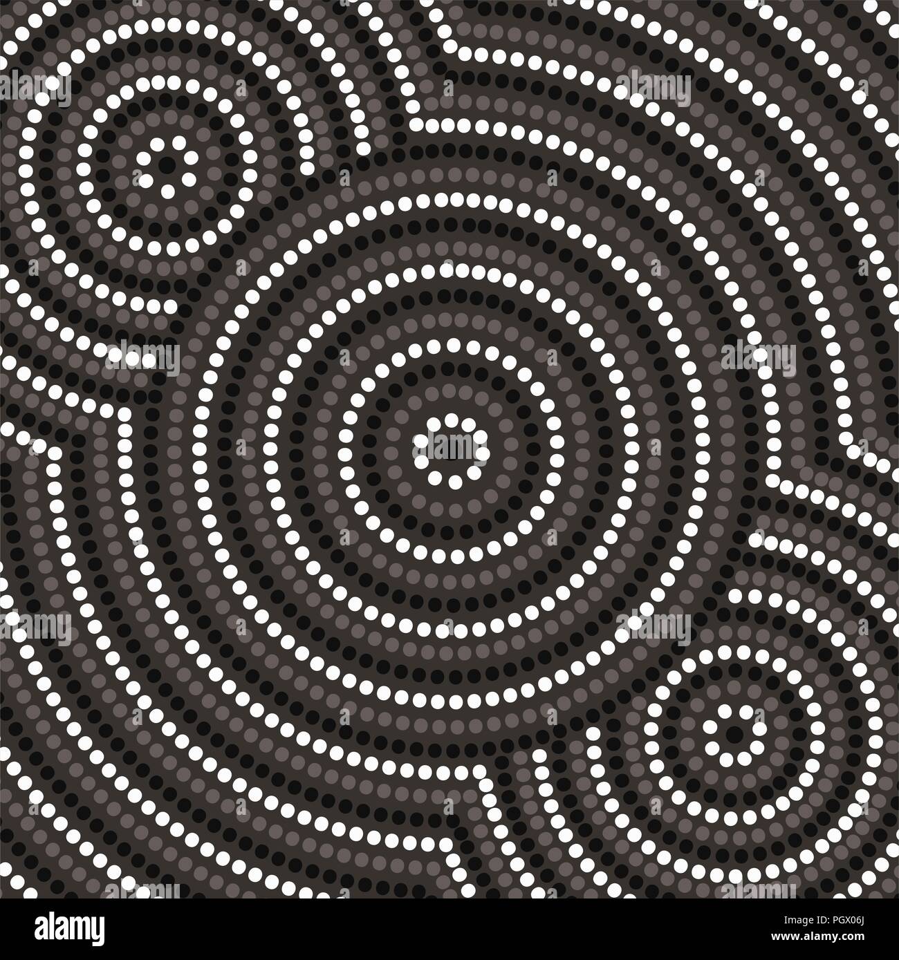 Riverbank abstract Aboriginal dot painting in vector format Stock Vector