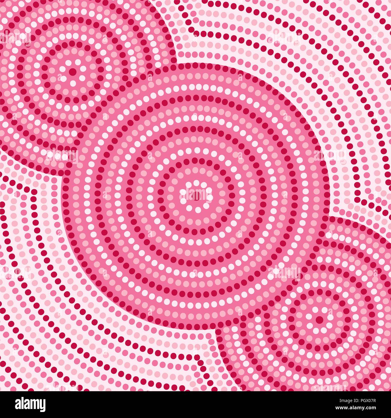Riverbank abstract Aboriginal dot painting in vector format Stock Vector
