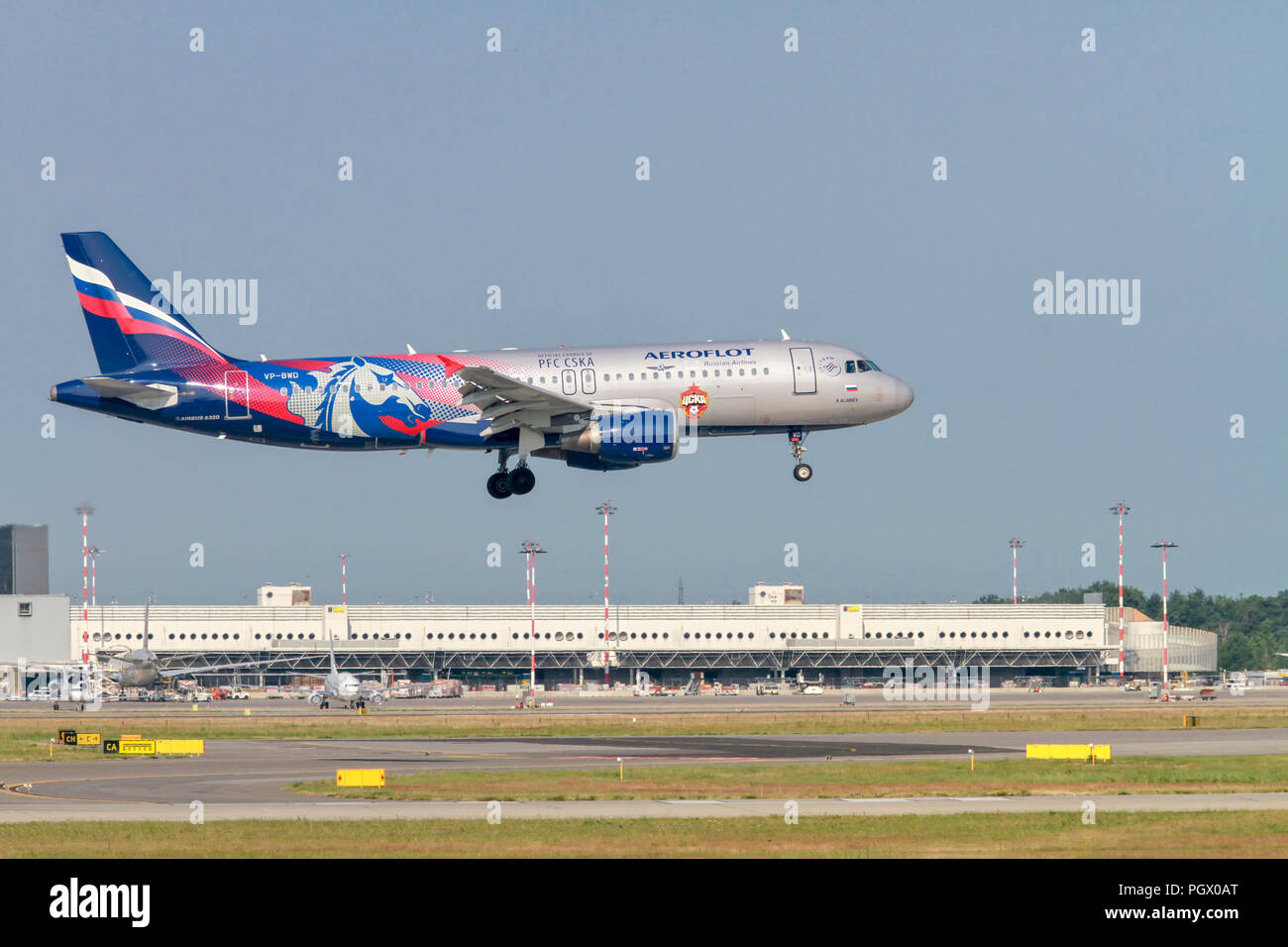 Aeroflot Airbus A320 Photographed at Malpensa airport, Milan, Italy Stock Photo