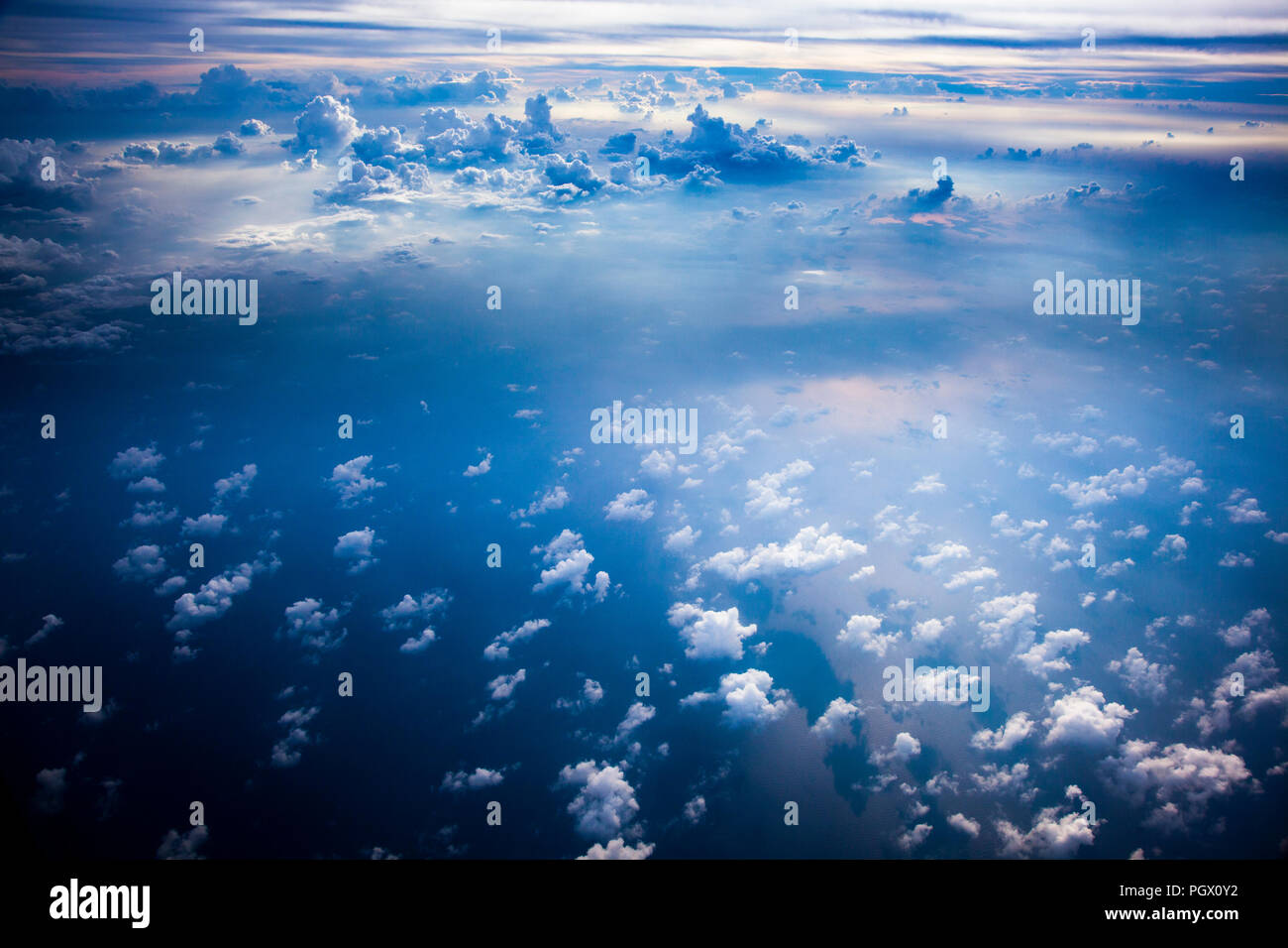 Aerial view over the Java Sea. Stock Photo