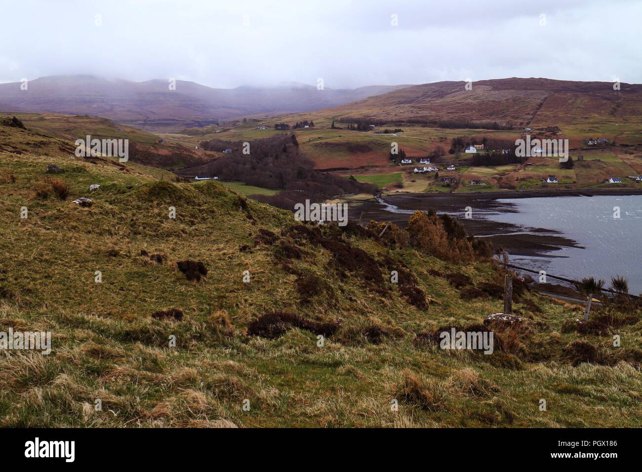 Misty Scottish Hills Stock Photo Alamy