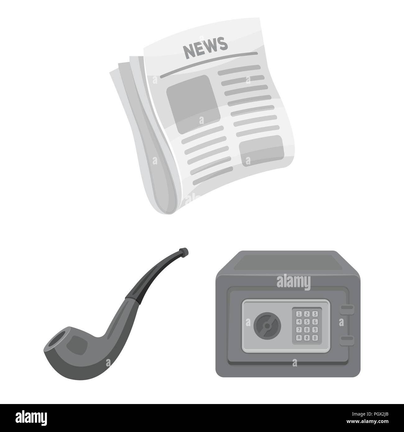 Detective and Attributes monochrome icons in set collection for design ...