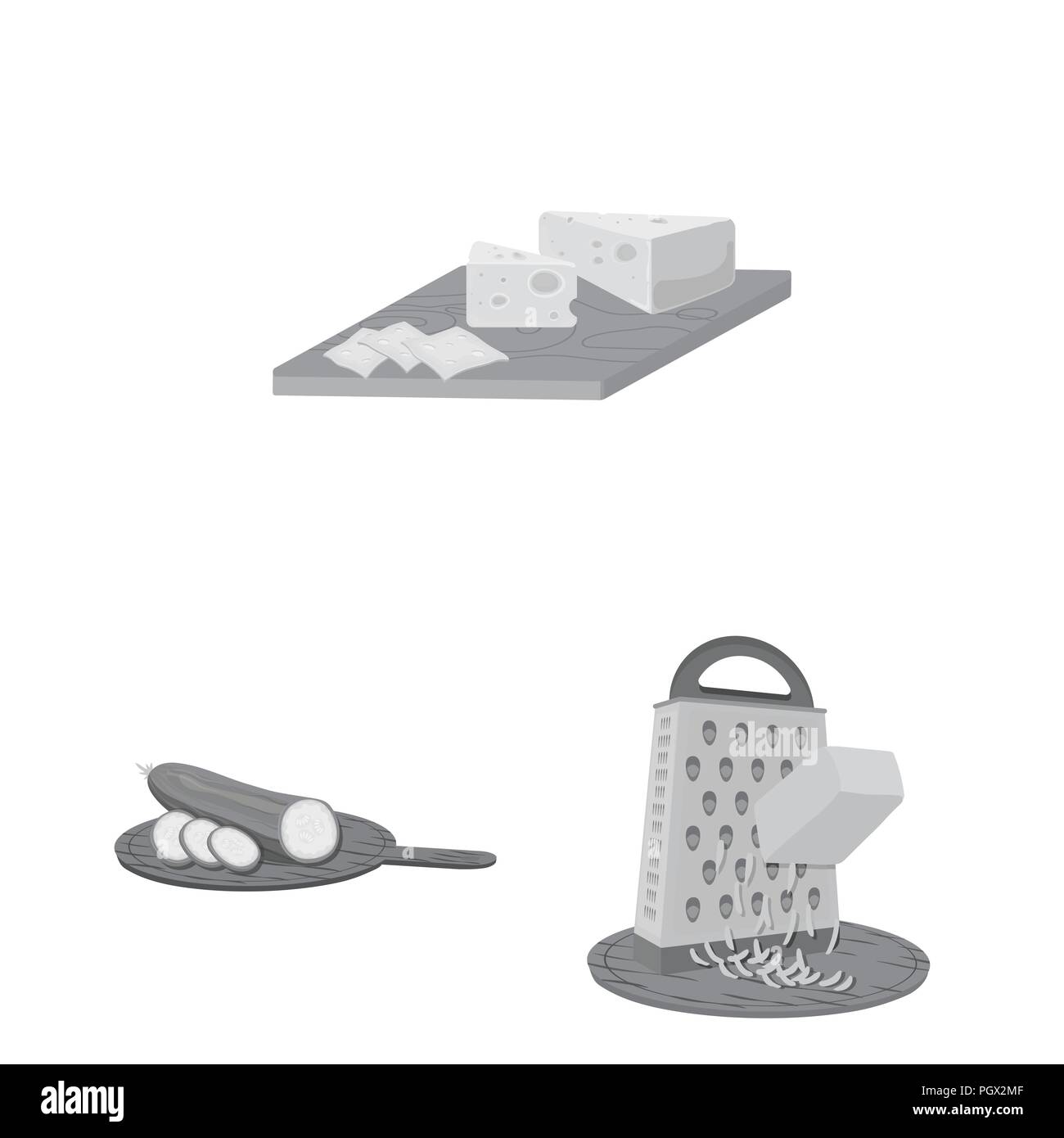 Cooking food monochrome icons in set collection for design. Kitchen ...