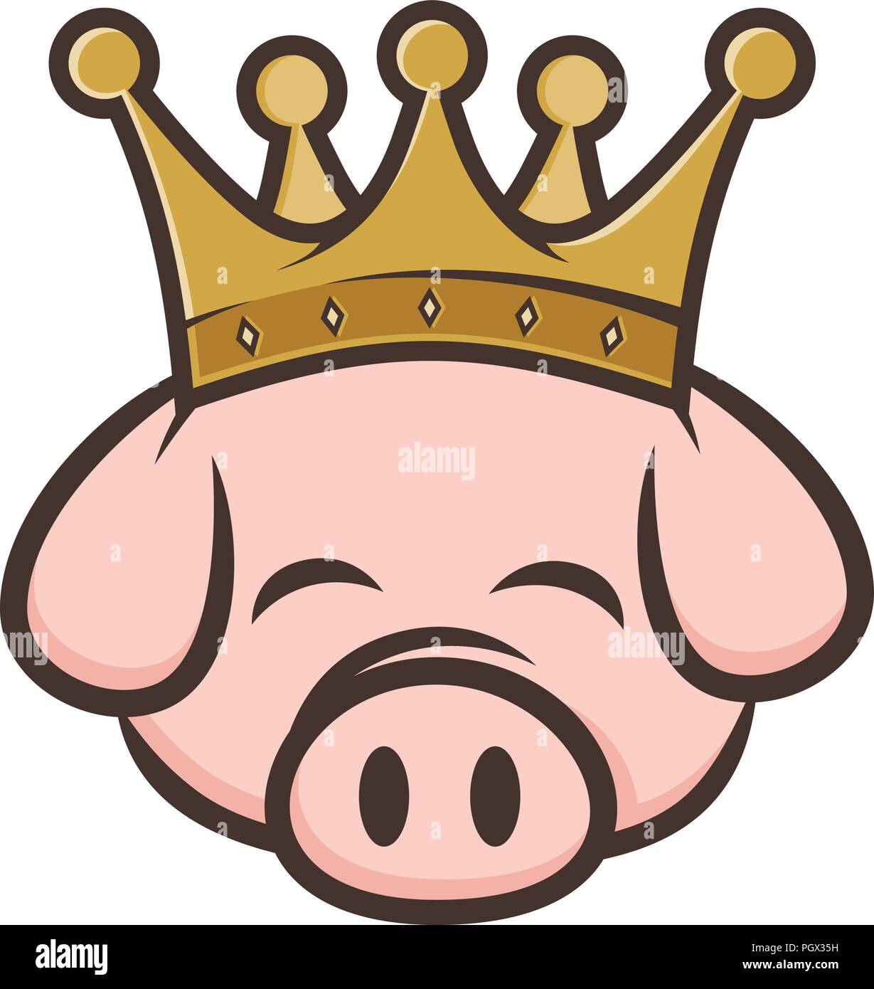 king pig crown pork bacon theme cartoon vector Stock Vector Image & Art -  Alamy