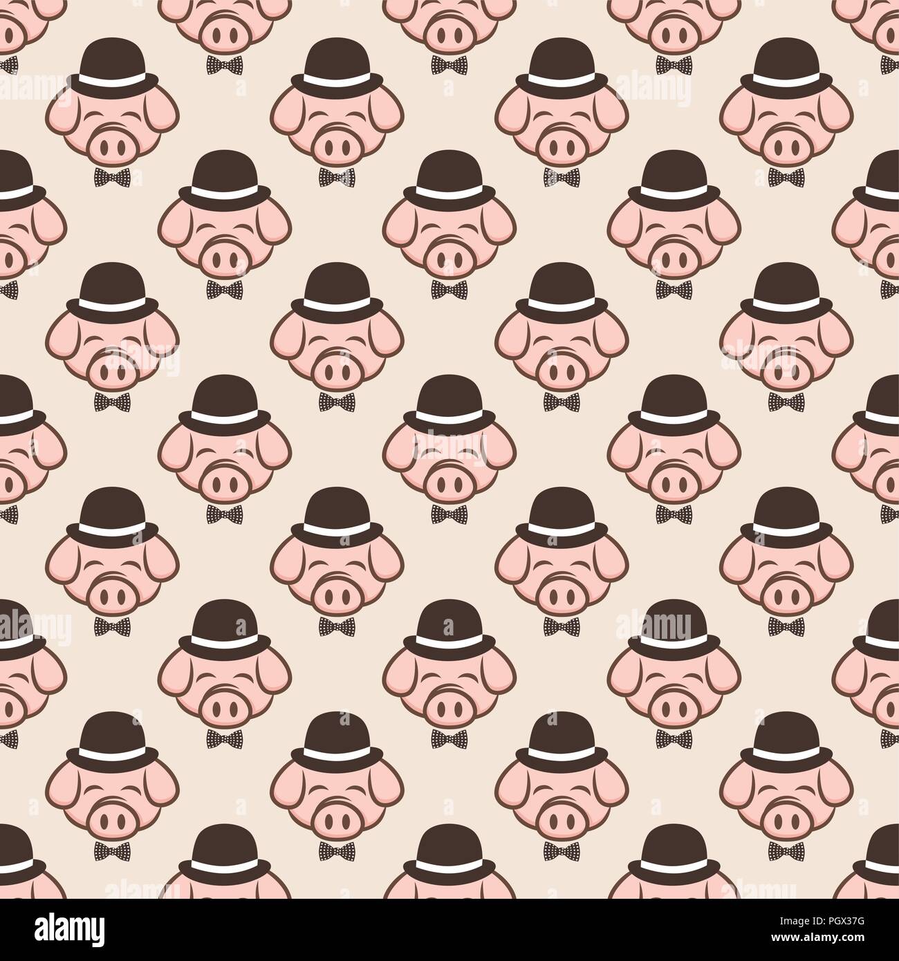 pig pork bacon theme seamless pattern vector Stock Vector Image & Art ...