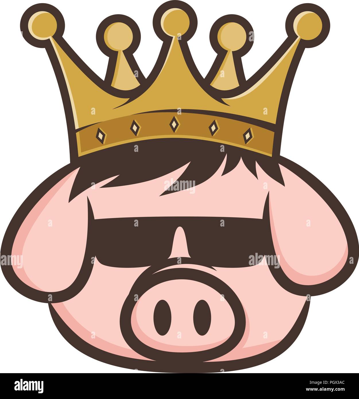 https://c8.alamy.com/comp/PGX3AC/king-pig-crown-pork-bacon-theme-cartoon-vector-PGX3AC.jpg