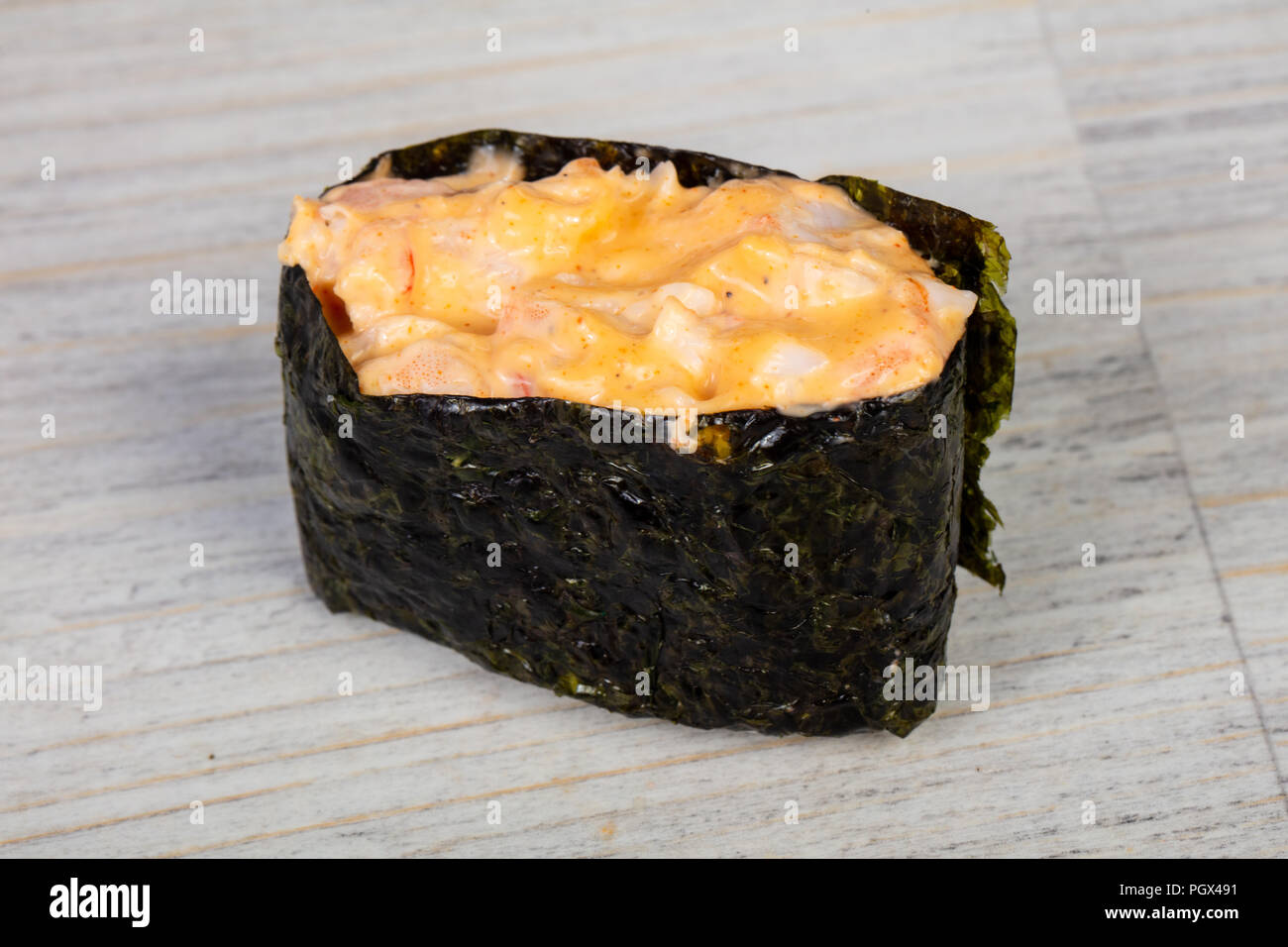 Japanese Traditional Spicy Gunkan Sushi Stock Photo Alamy