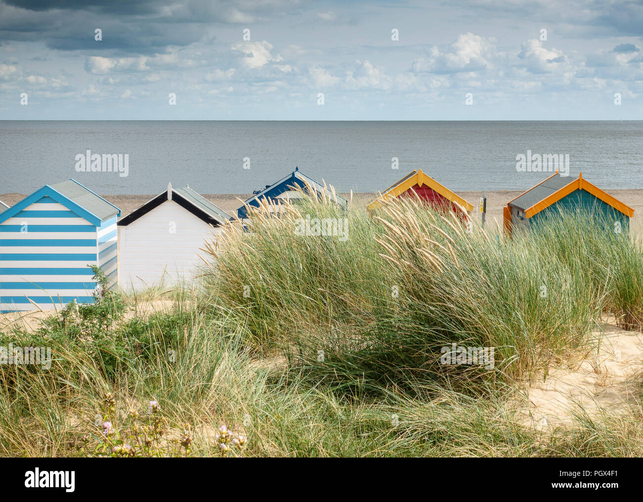 Beach huts at Southwold in Sussex Stock Photo