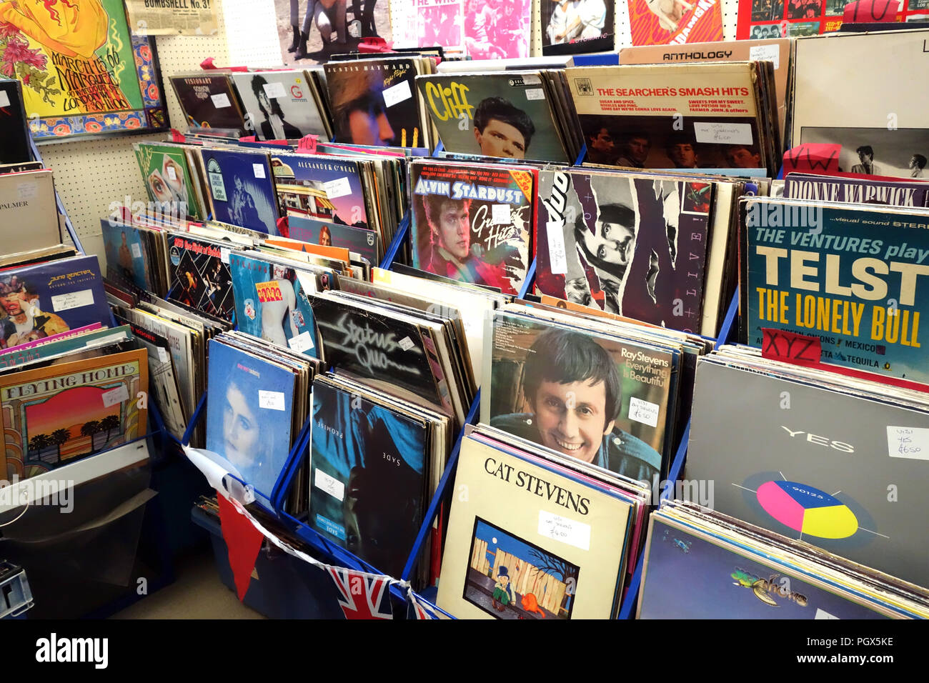 Vinyl Records On Display And On Sale At A Bric A Brac An English Antiques Centre In England Stock Photo Alamy