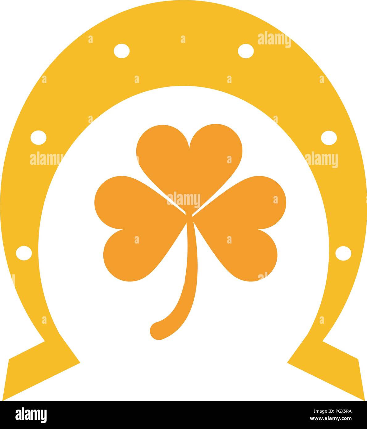 Horseshoe and clover symbol Stock Vector Image & Art Alamy