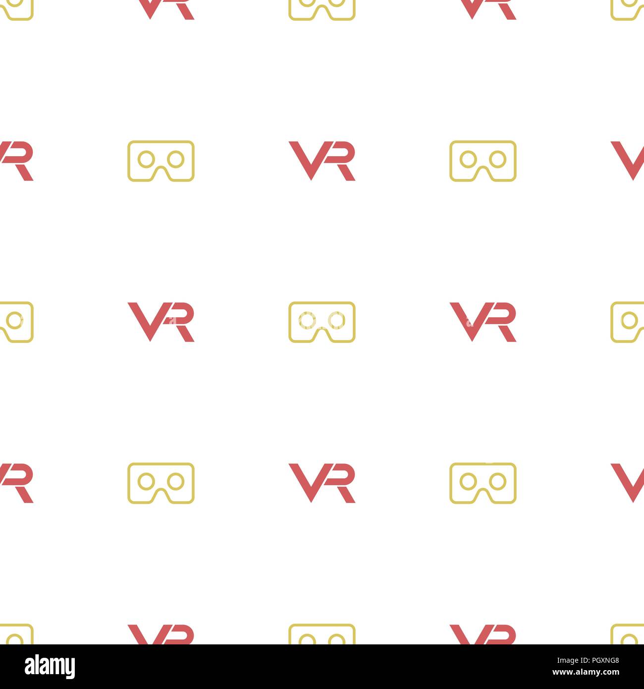 Seamless Vector Pattern With VR Logos Stock Vector
