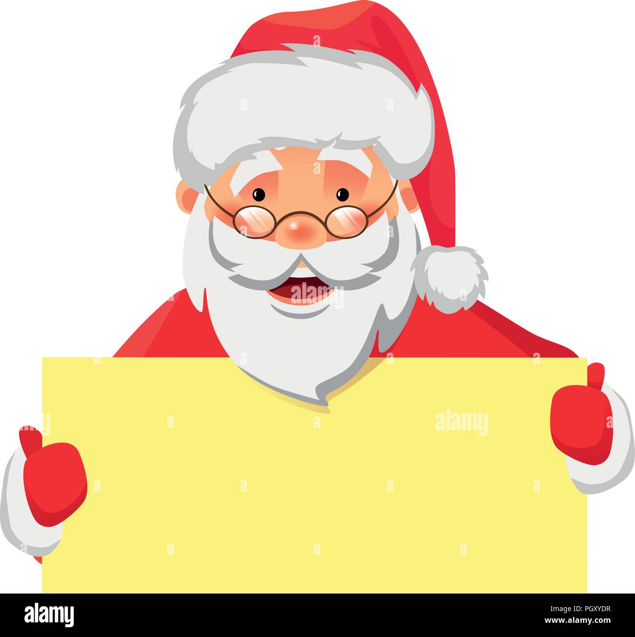Santa Claus holding banner. Santa Claus holding blank sign vector ...
