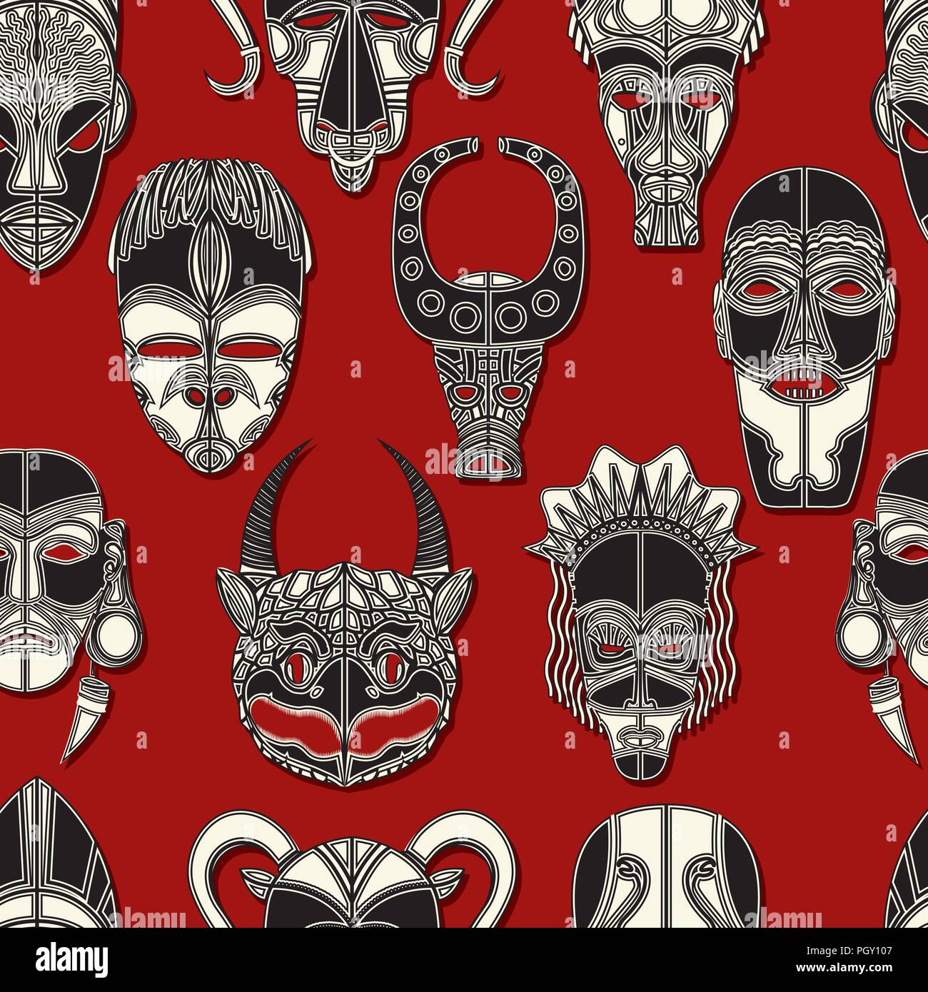 Tribal mask seamles pattern design Stock Vector Image & Art Alamy