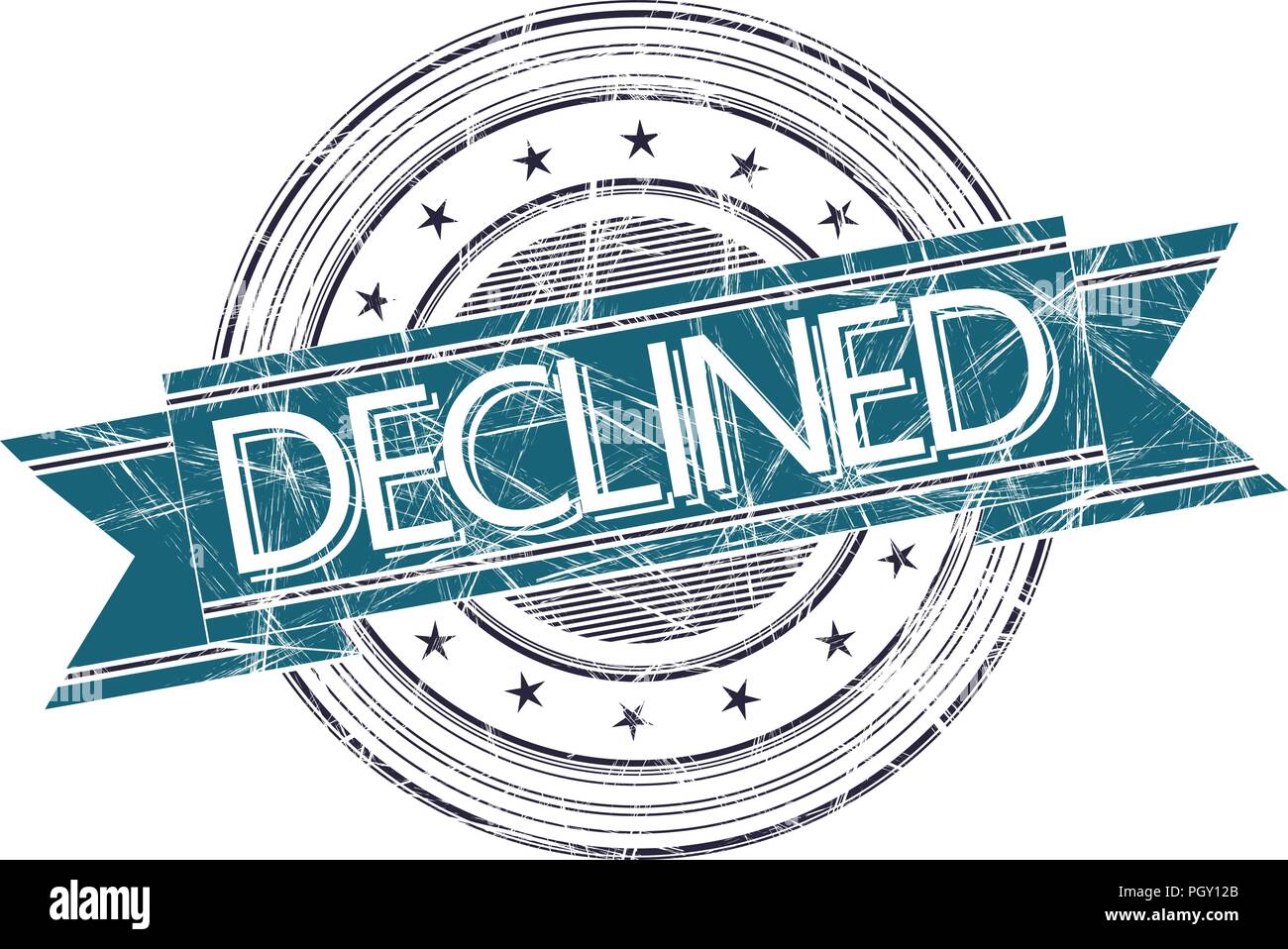 Declined grunge rubber stamp on white Stock Vector Image & Art - Alamy