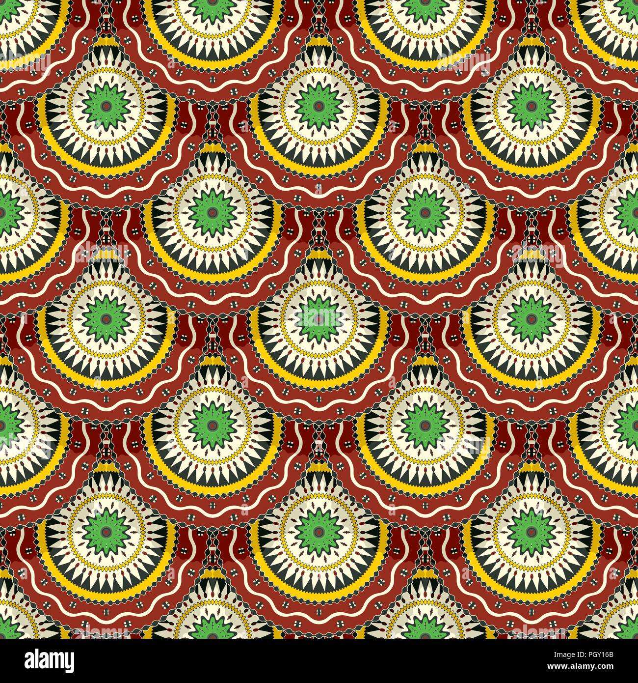 Decorative ethnic seamless pattern, vector illustration Stock Vector ...