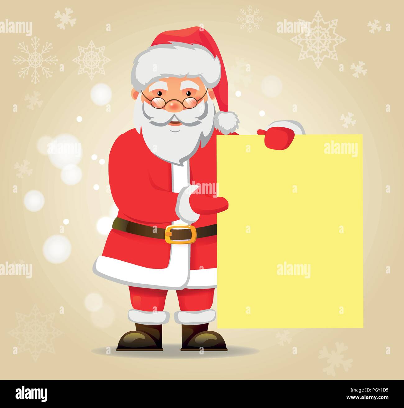 Santa Claus holding banner. Santa Claus holding blank sign vector ...