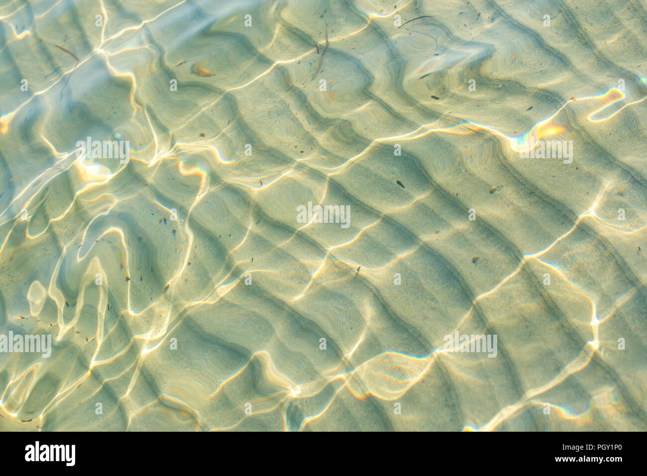 Caribbean turquoise water beach reflection aqua perspective background ...