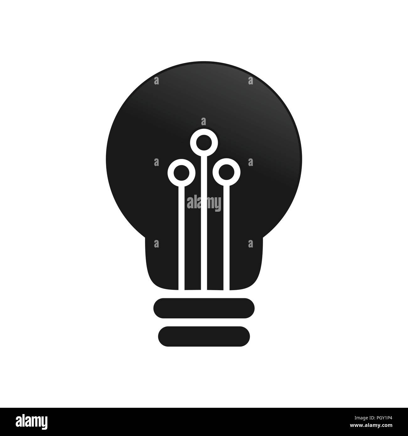 Light Bulb Electronic Ideas Vector Symbol Graphic Logo Design Template Stock Vector