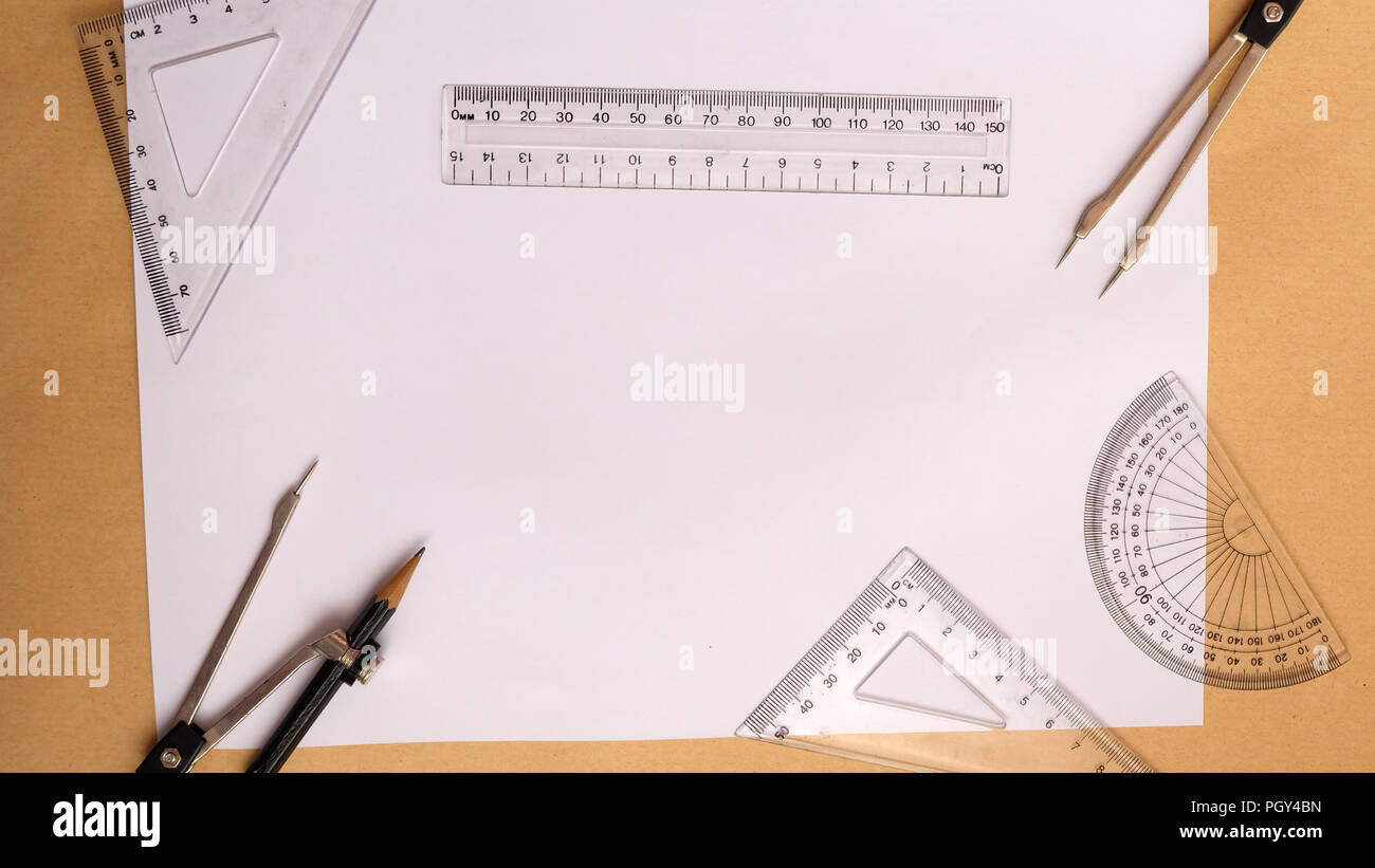 1set 7pcs Ruler & Drafting Templates Set For Poster Making, With Compass &  Protractor
