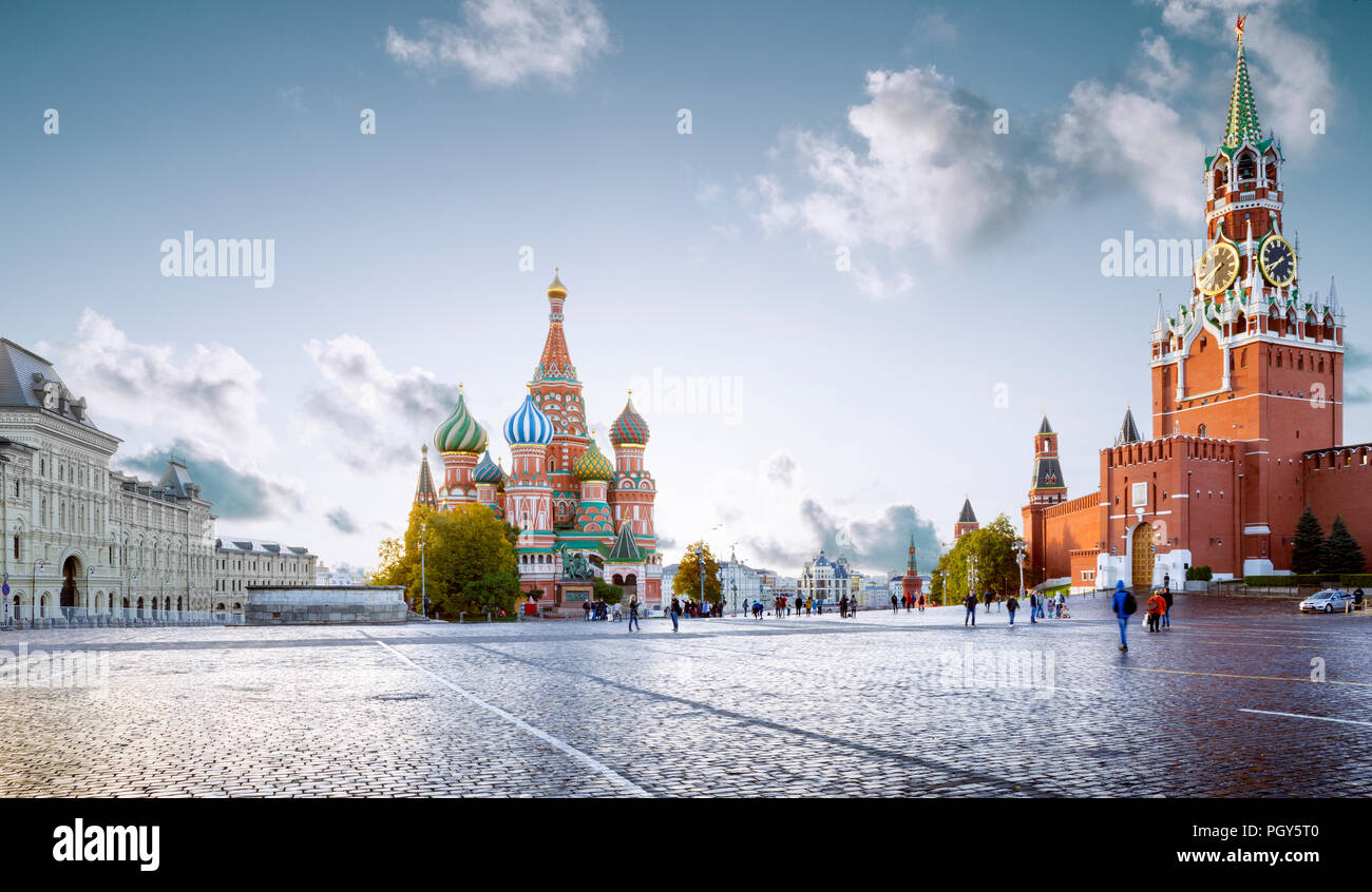 Panorama of Red Square in Moscow, Russia Stock Photo