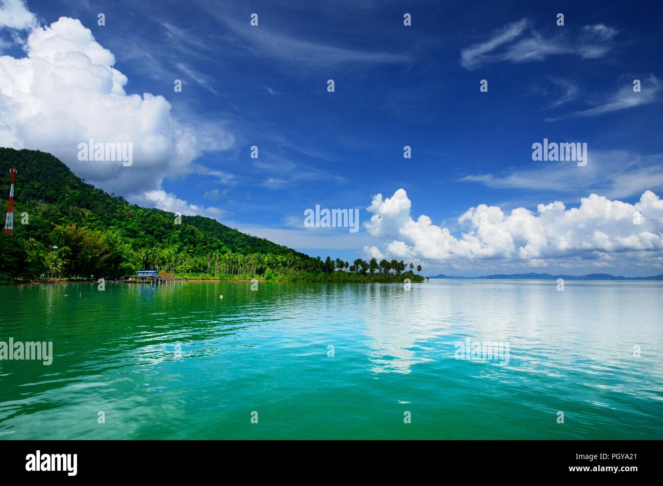 Turquoise paradise sea on the Koh Chang island, Thailand. Stock Photo