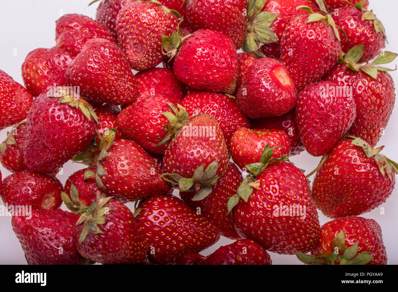 fresh ripe strawberries isolated on white background Stock Photo - Alamy