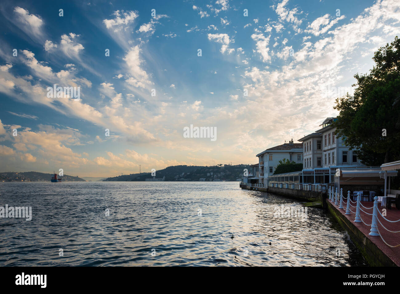 Istanbul Bosphours from Cengelkoy park - Turkey Stock Photo