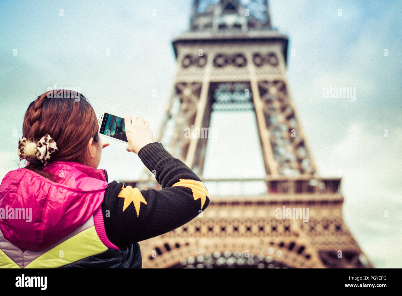 Paris eiffeltower france tourist Stock Photo