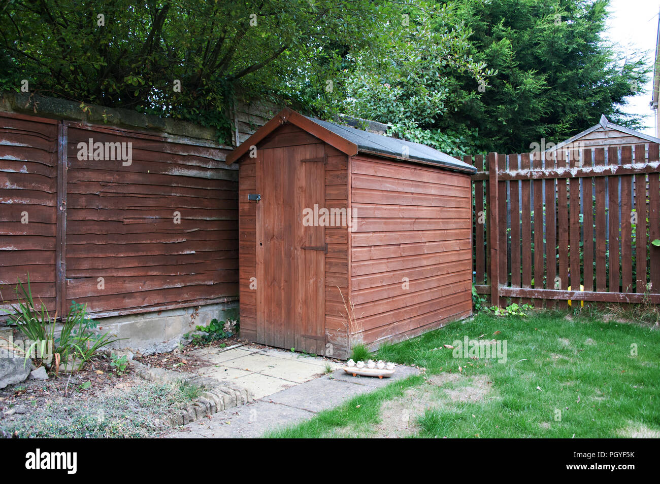 home garden wooden shed in Sunnyside Rotherham UK Stock Photo Alamy
