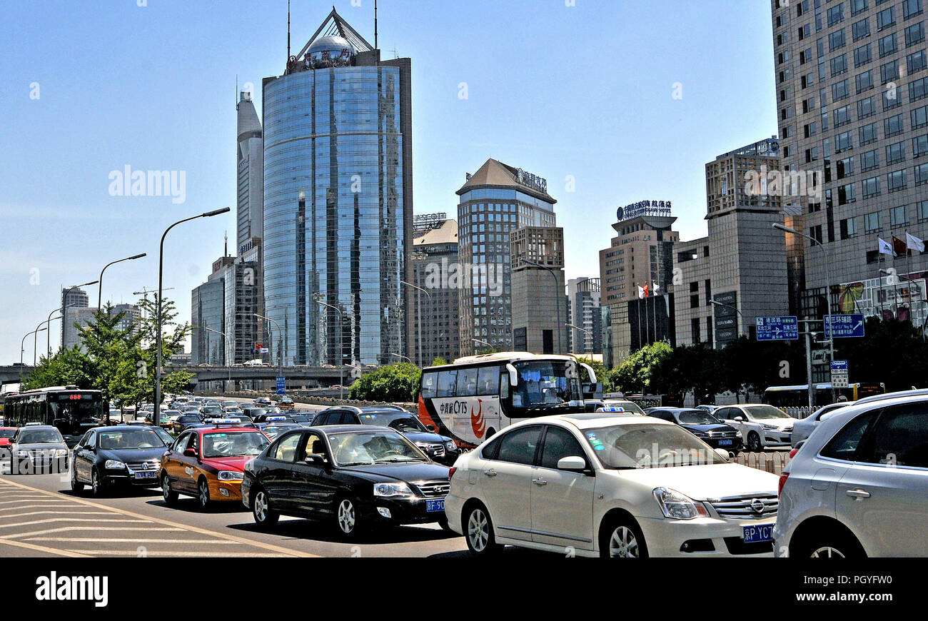 traffic jam, Beijing, China Stock Photo