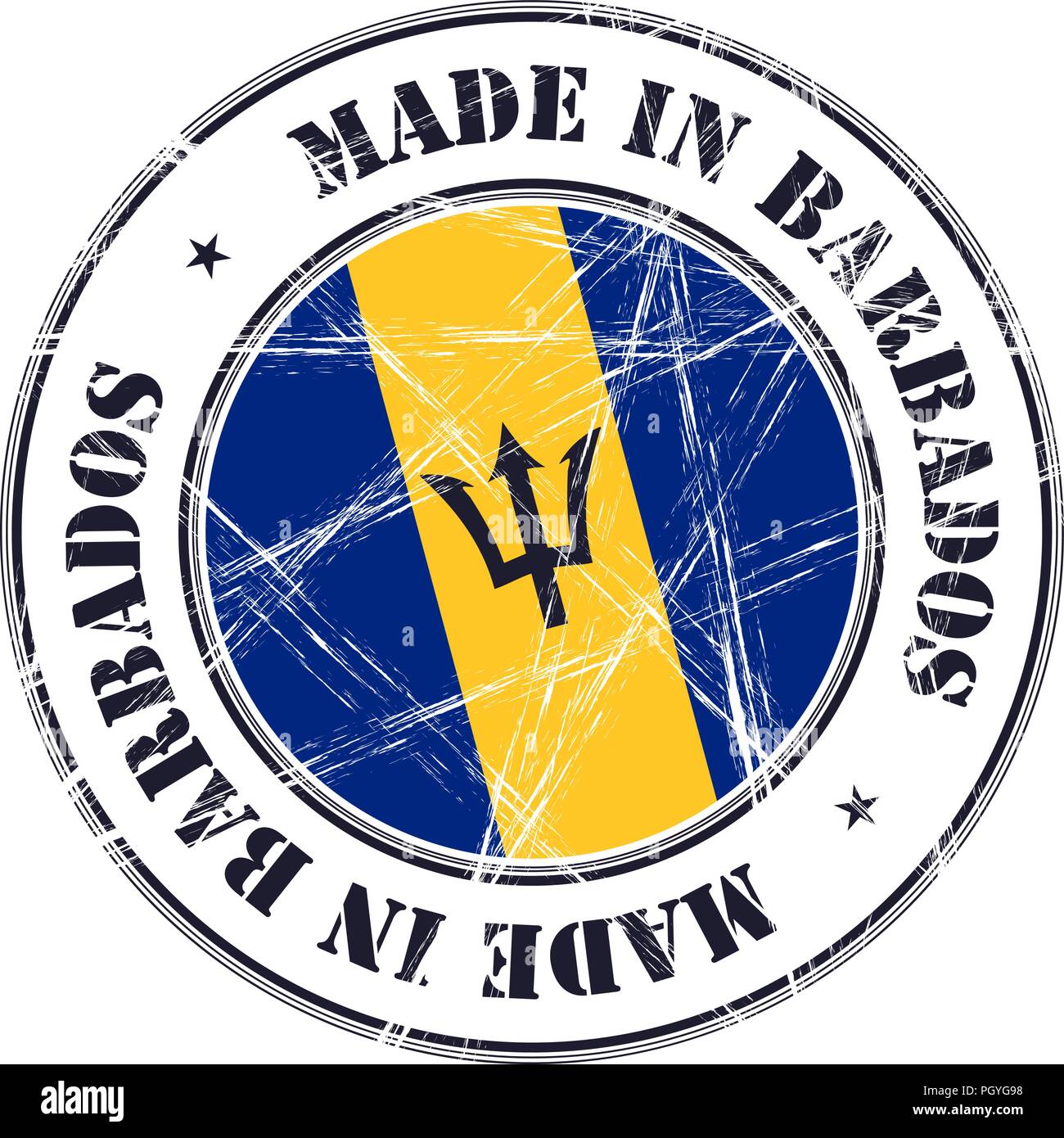 Made in Barbados grunge rubber stamp with flag Stock Vector Image & Art