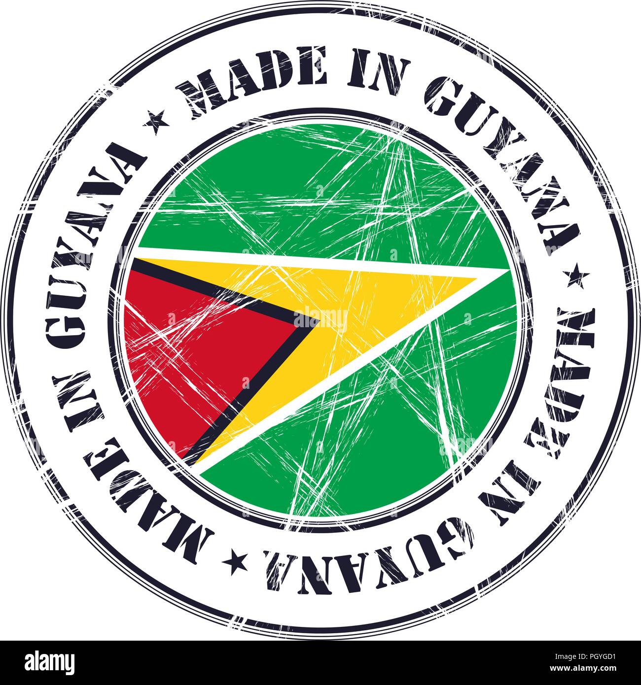 Made in Guyana grunge rubber stamp with flag Stock Vector Image & Art
