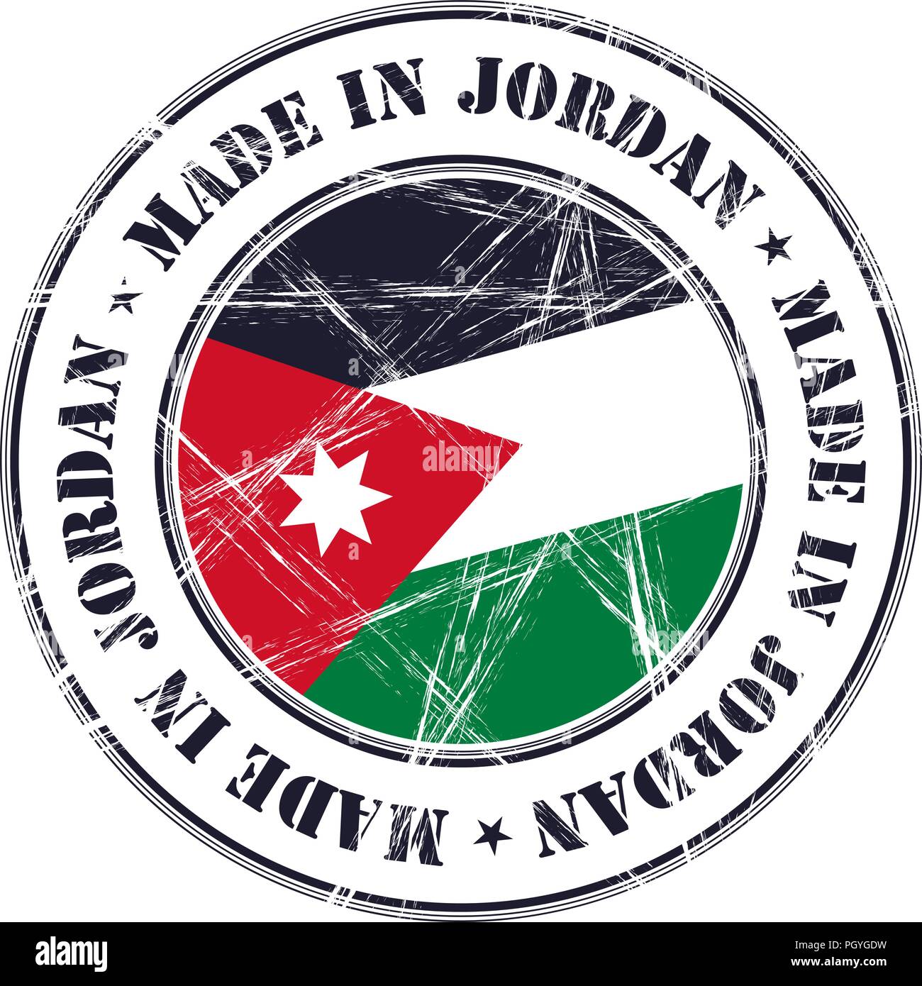 Made in Jordan grunge rubber stamp with flag Stock Vector Image & Art