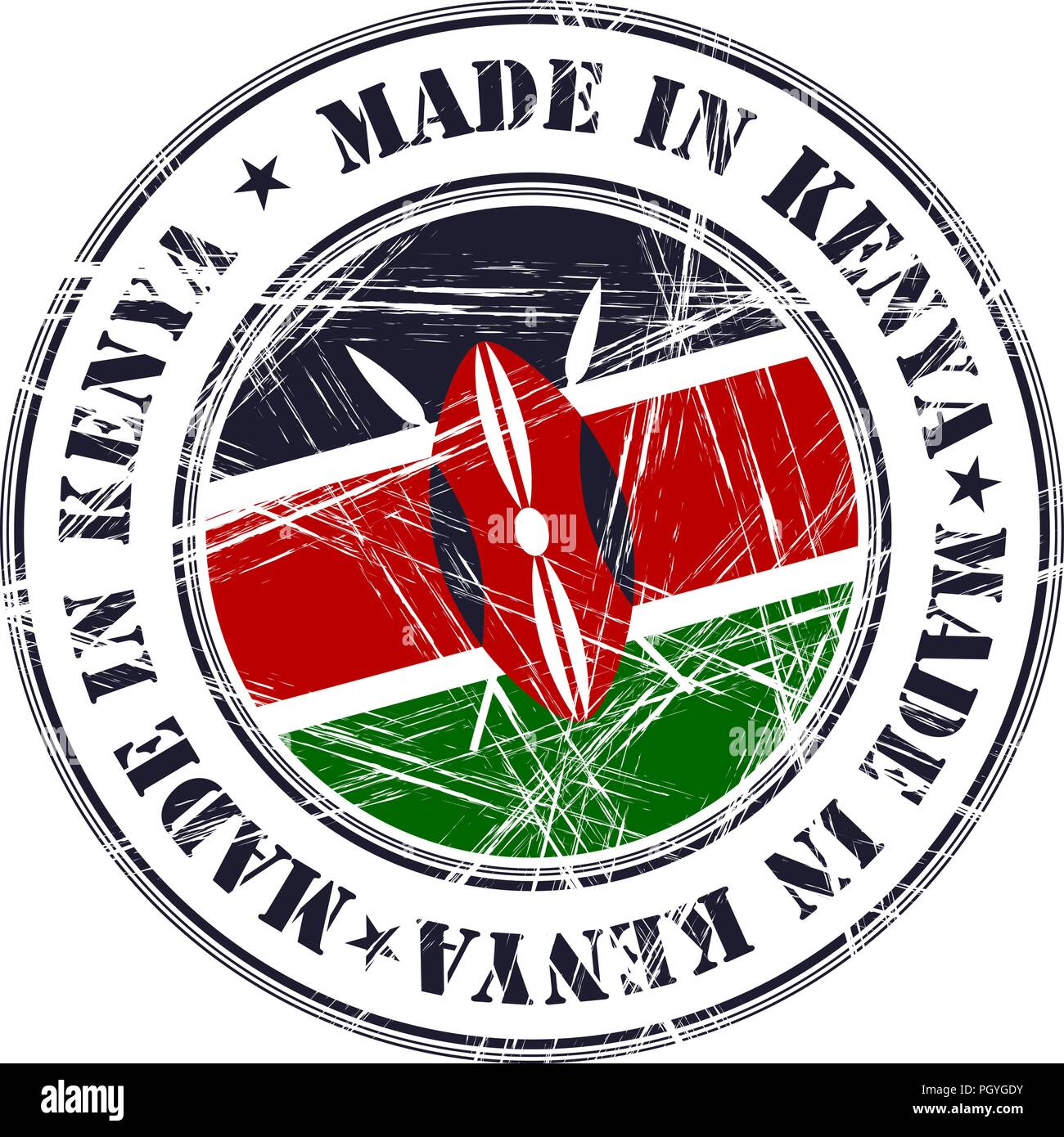 Made in Kenya grunge rubber stamp with flag Stock Vector Image & Art