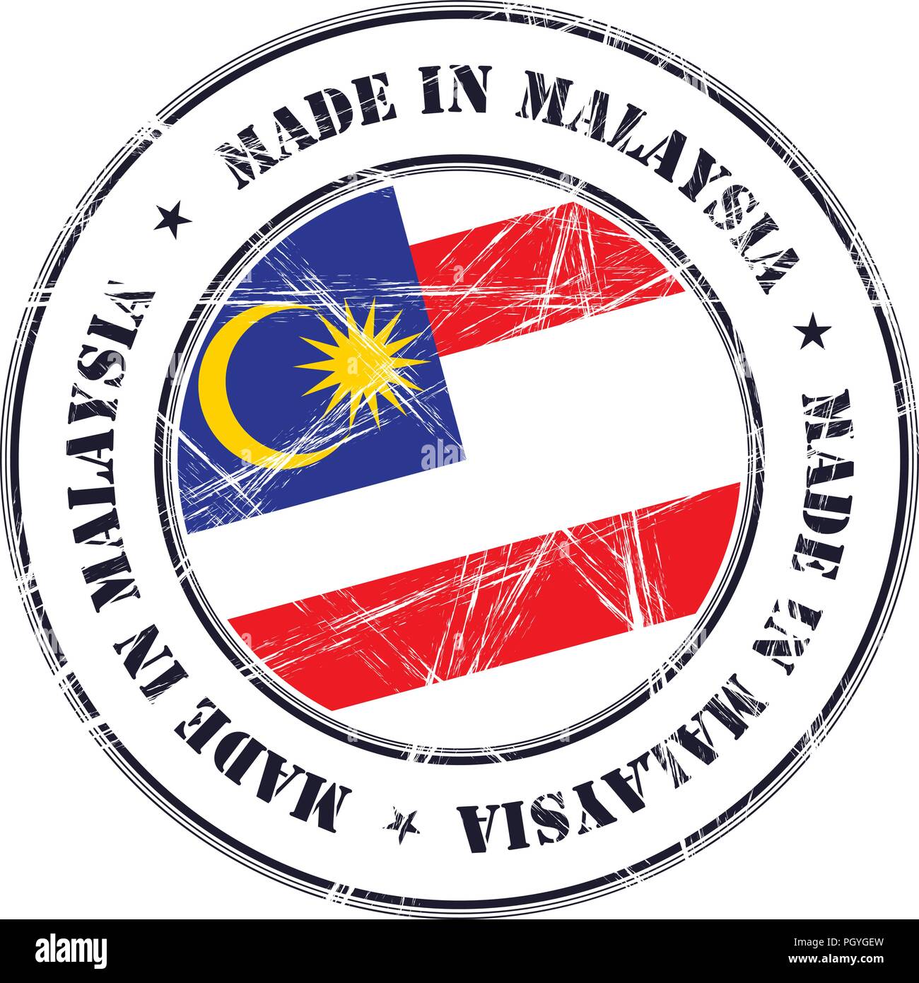 Made In Malaysia Grunge Rubber Stamp With Flag Stock Vector Image Art Alamy