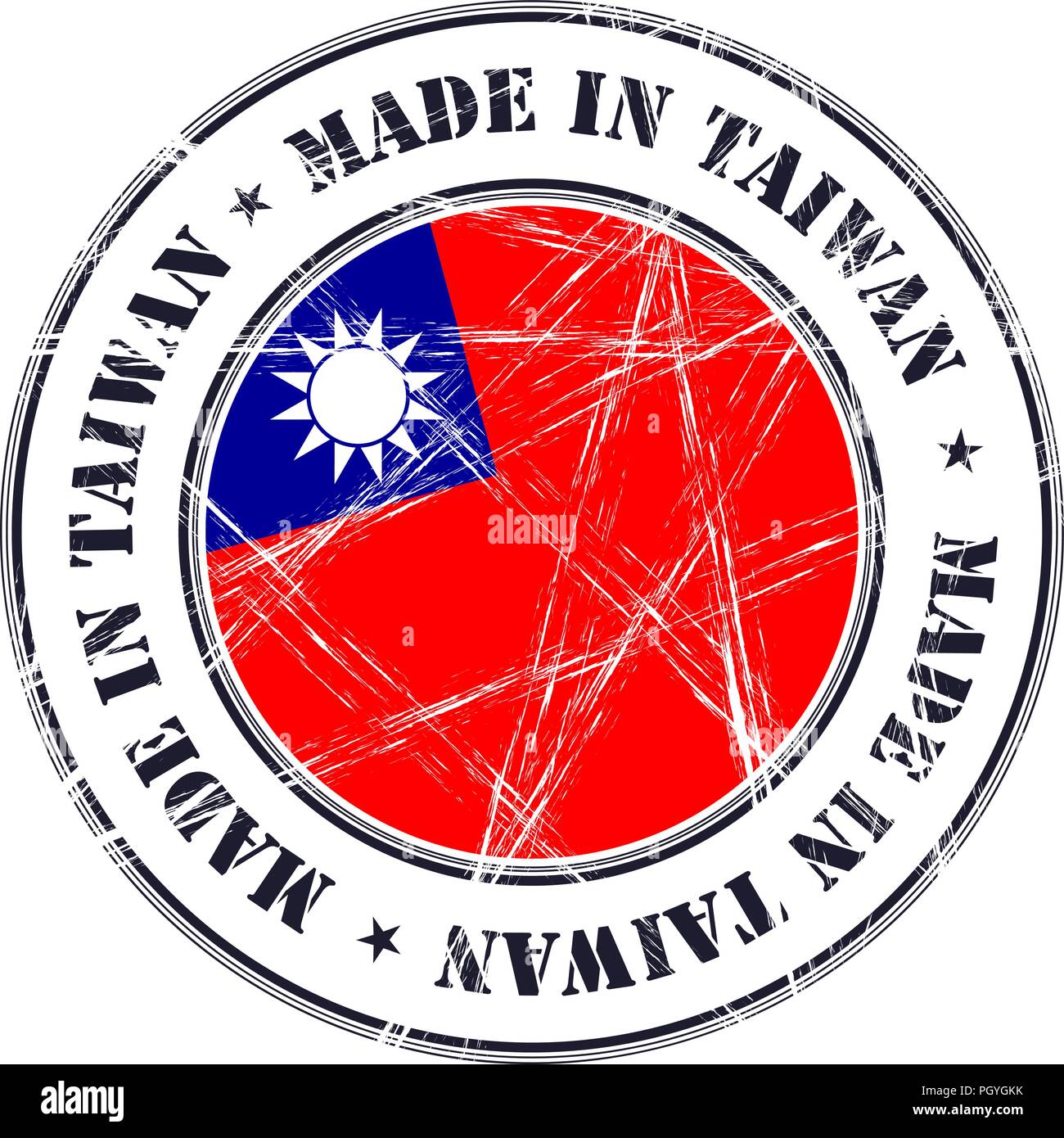 Made in Taiwan grunge rubber stamp with flag Stock Vector Image & Art