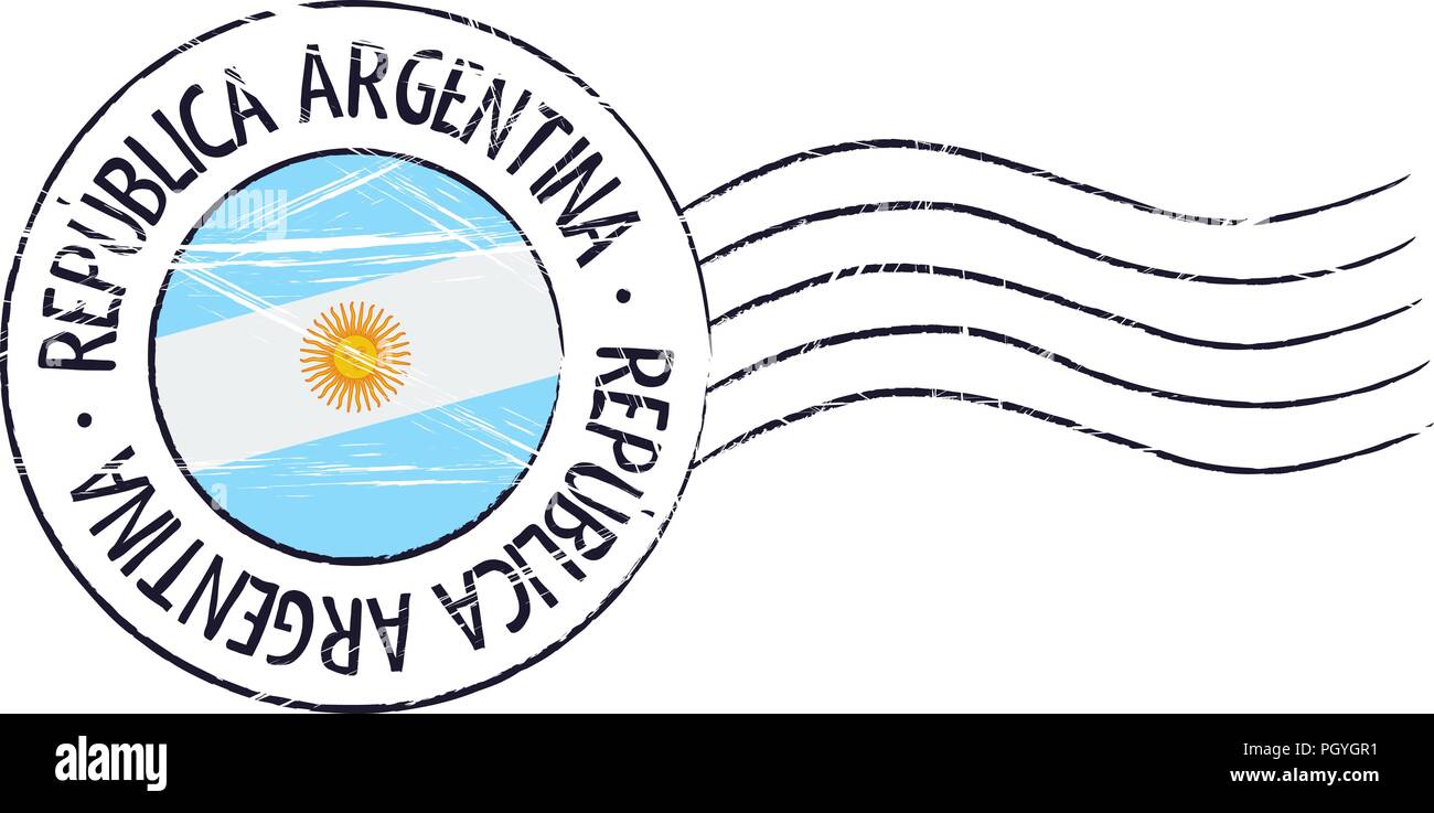 Argentina grunge postal stamp and flag on white background Stock Vector Image & Art Alamy