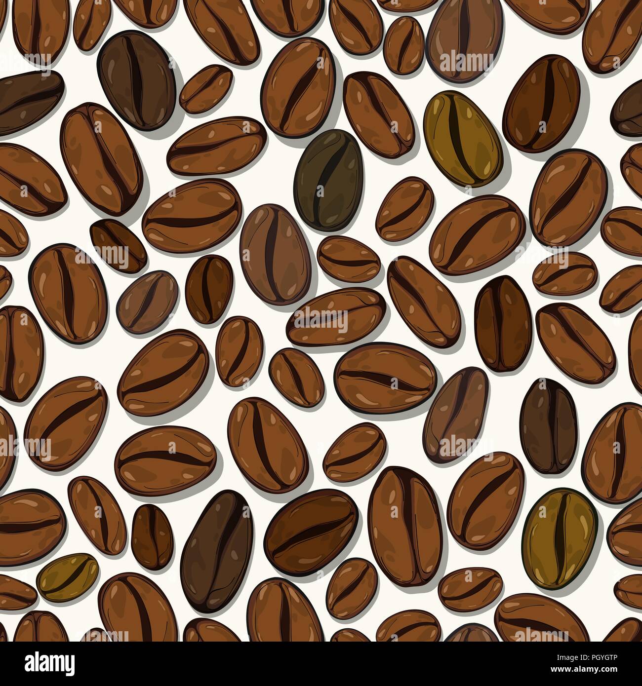Coffee cup beans seamless Stock Vector Images - Alamy