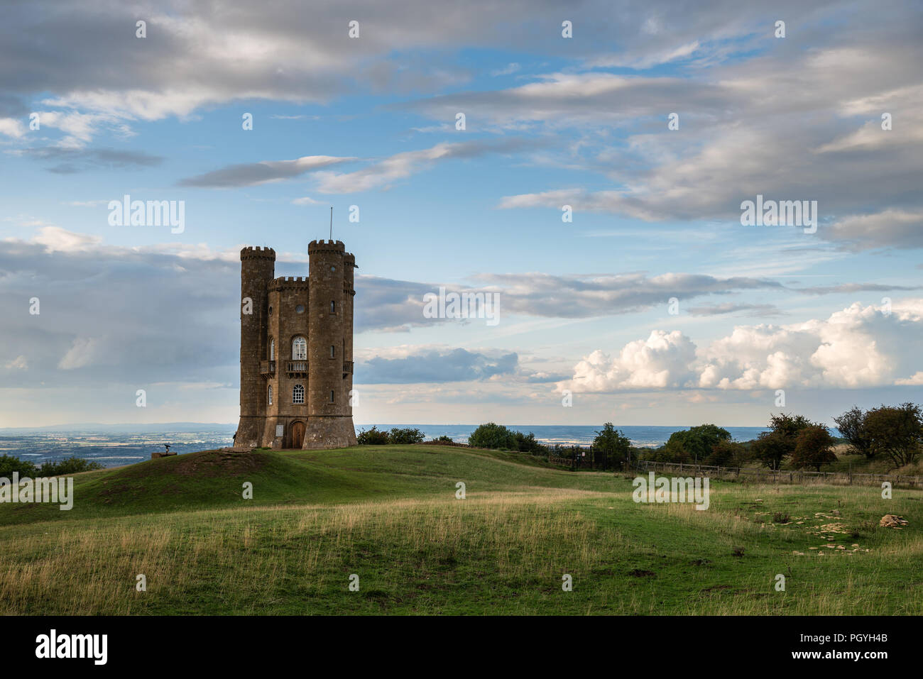 Beautiful landscape image of Broadway Tower in the Cotswolds in the