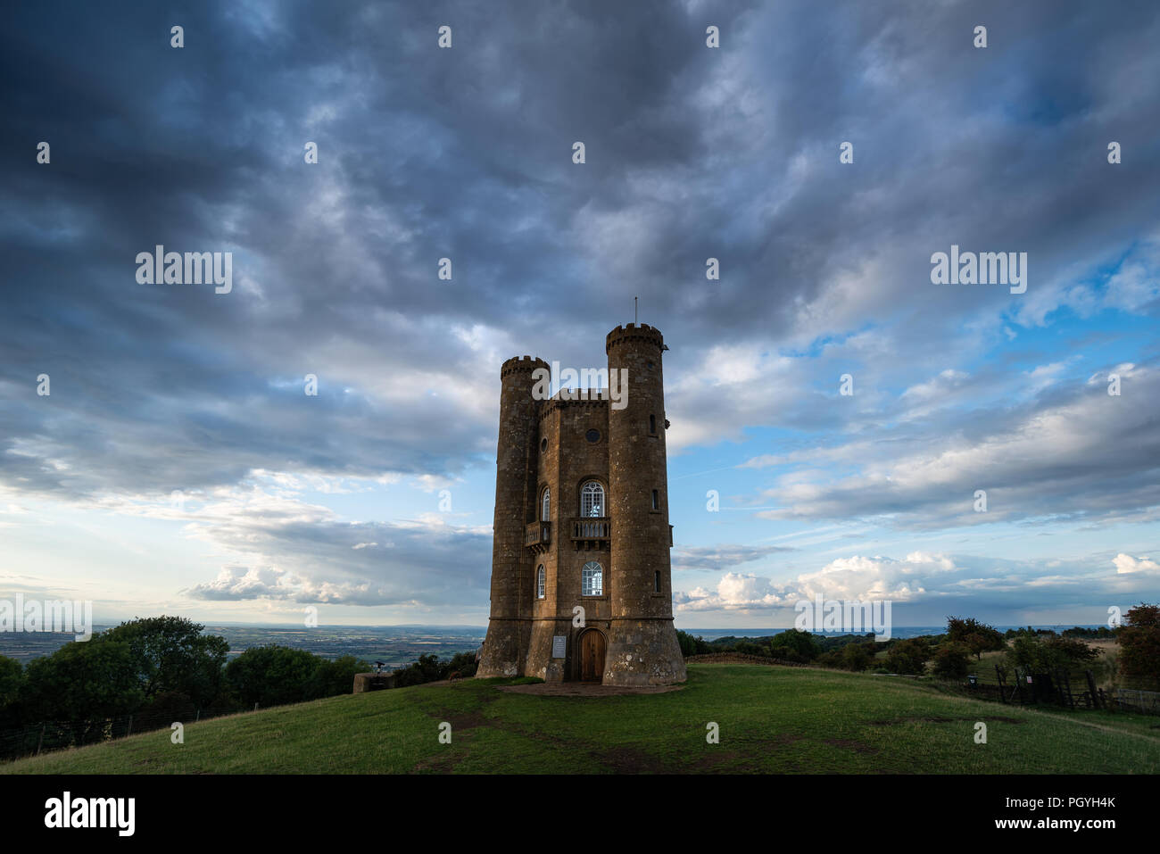 Beautiful landscape image of Broadway Tower in the Cotswolds in the
