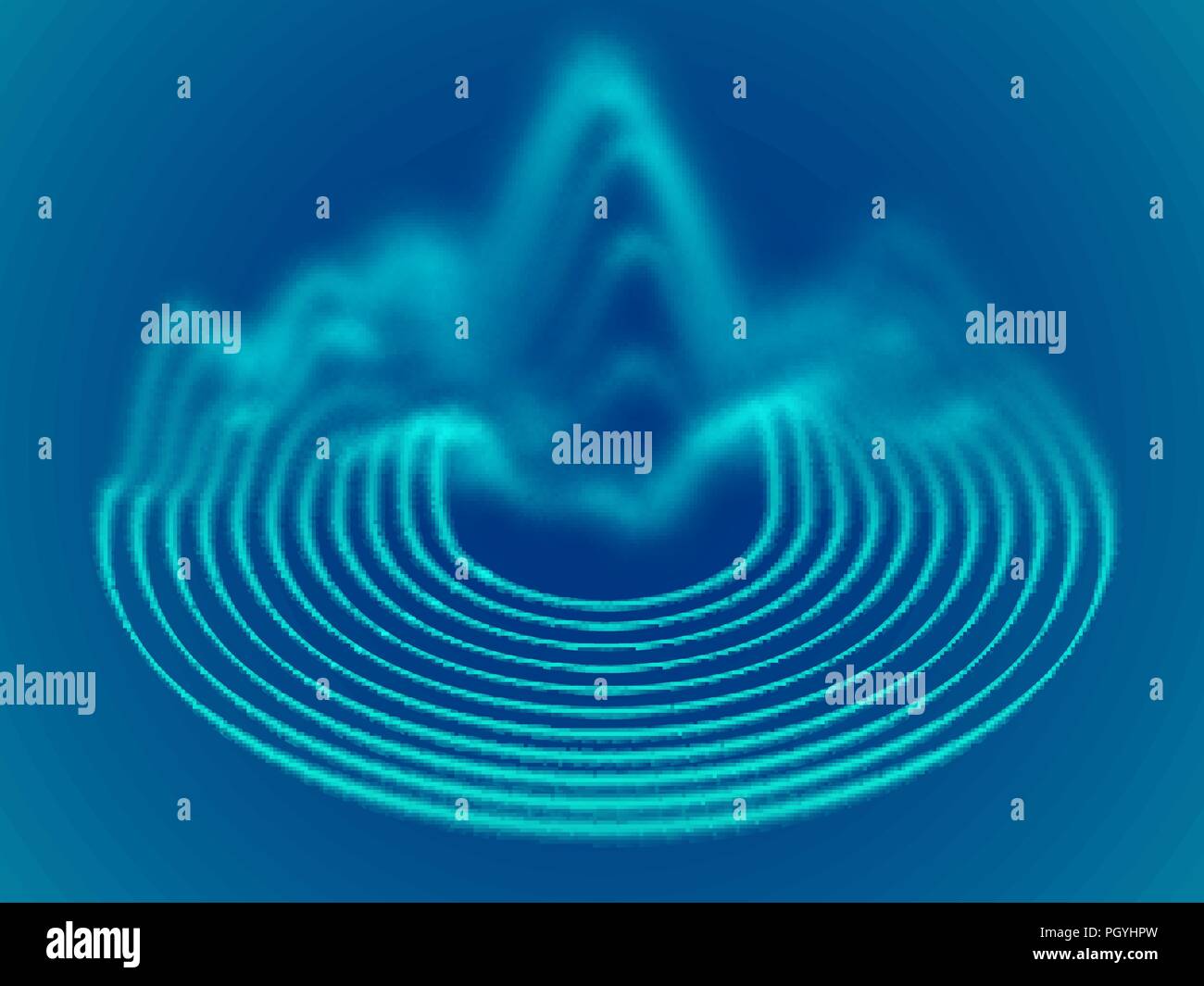 Big data abstract background. Flowing 3D sound waves. Stock Vector