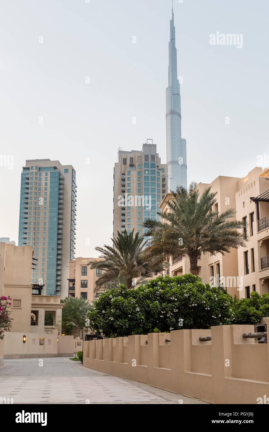 Residential apartments in Downtown Dubai, with the Burj Khalifa in the