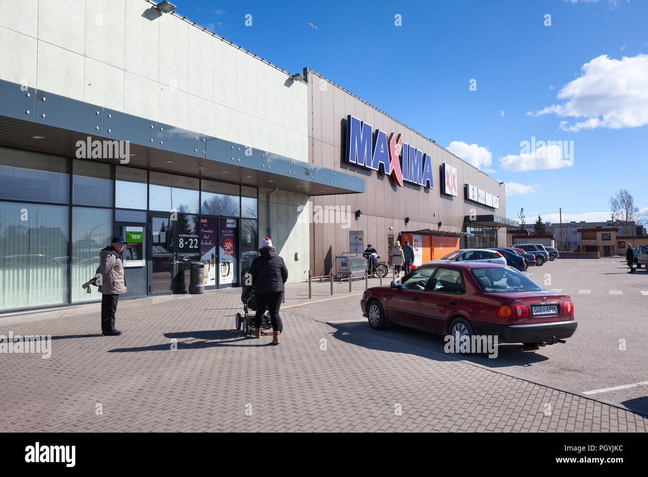 KURESSAARE, ESTONIA CIRCA MAR, 2018 Main entrance of building of