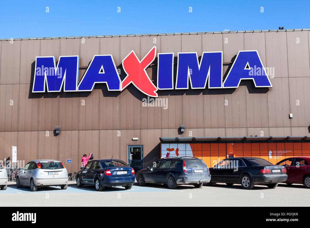 KURESSAARE, ESTONIA CIRCA MAR, 2018 Building of supermarket Maxima