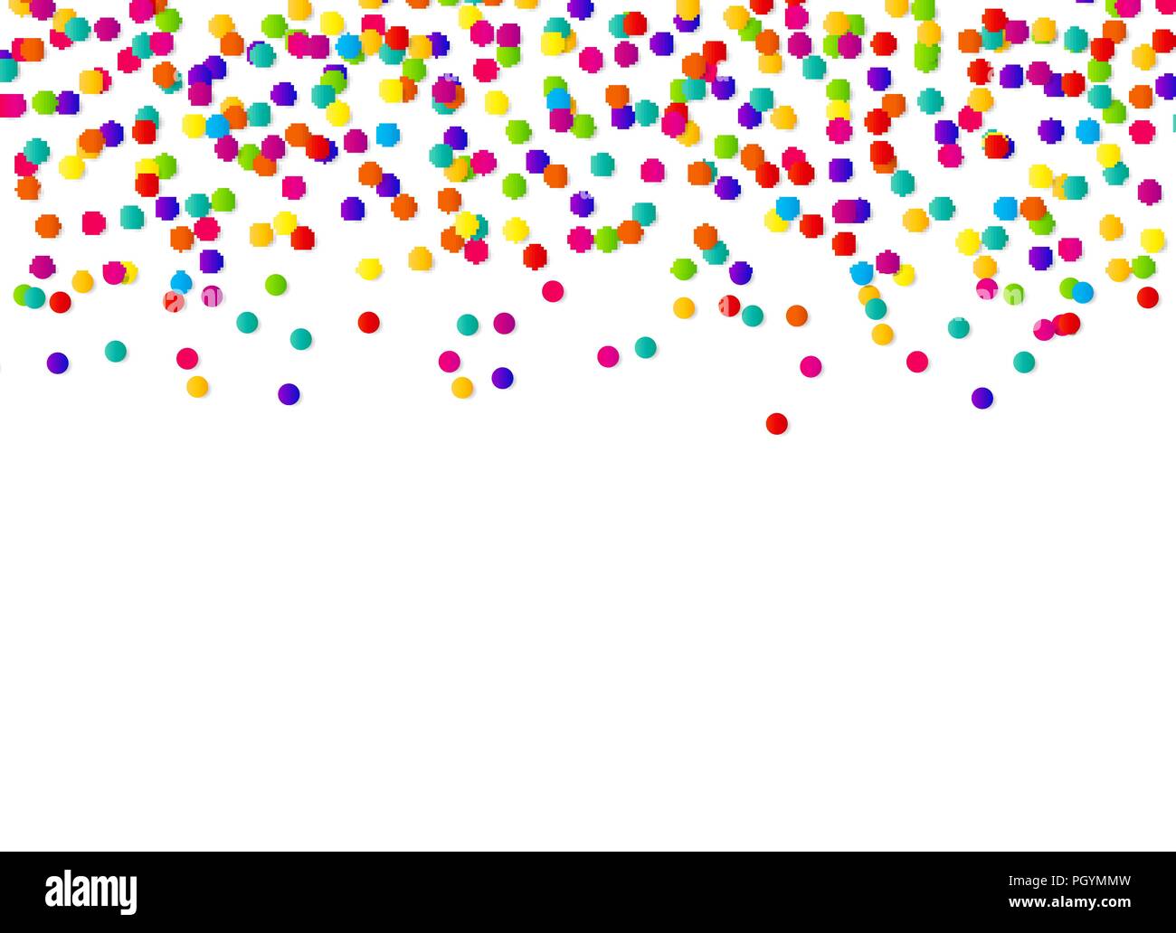 Abstract confetti background with polka dot confetti. Vector